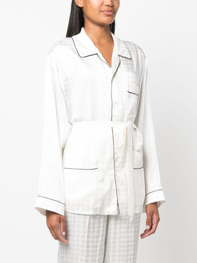 10 Corso Como Circle-motif Belted-waist Shirt In White