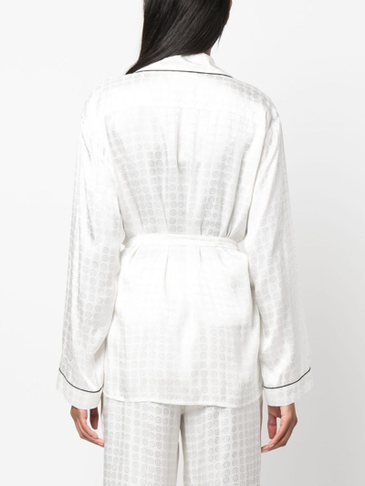 10 Corso Como Circle-motif Belted-waist Shirt In White