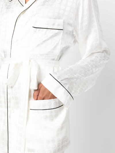 10 Corso Como Circle-motif Belted-waist Shirt In White