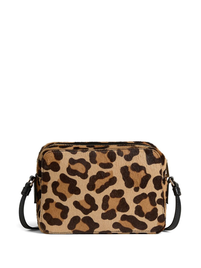 Dsquared2 Logo-plaque Leopard-print Cross Body Bag In Neutrals
