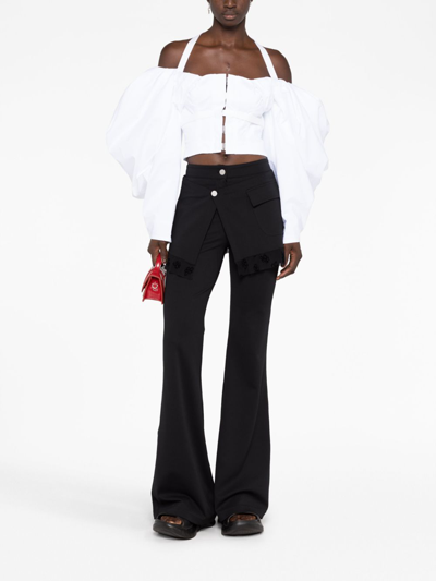 Jacquemus White Short Top Le Haut Taffetas In White