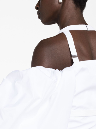Jacquemus White Short Top Le Haut Taffetas In White