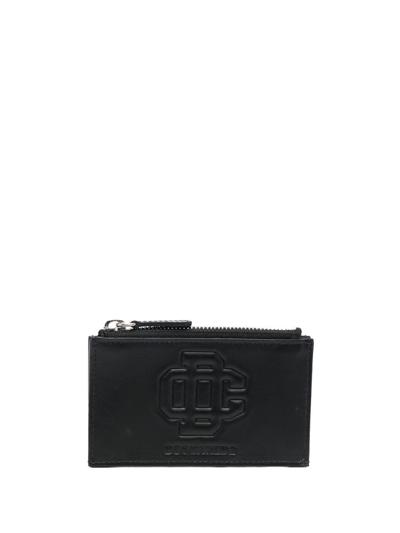 Shop Dsquared2 Logo-embossed Leather Cardholder In Black