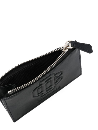 Shop Dsquared2 Logo-embossed Leather Cardholder In Black