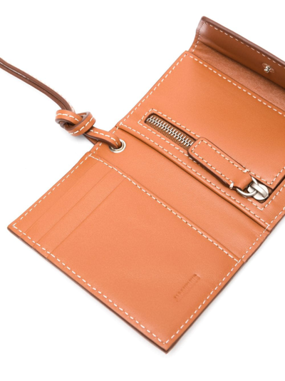 Jacquemus Coin Holder The Leather Strap Detachable In Brown