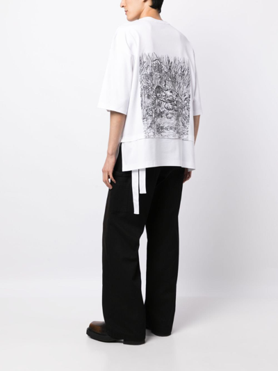 Shop Songzio Narcisse Layered Cotton T-shirt In White