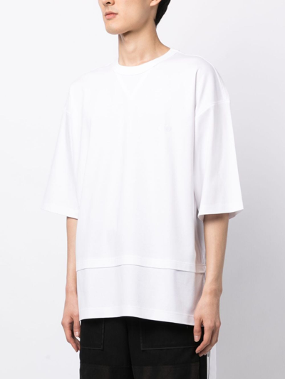 Shop Songzio Narcisse Layered Cotton T-shirt In White