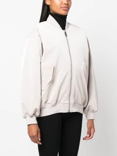 Shop Calvin Klein Padded Satin-finish Bomber Jacket In Grey