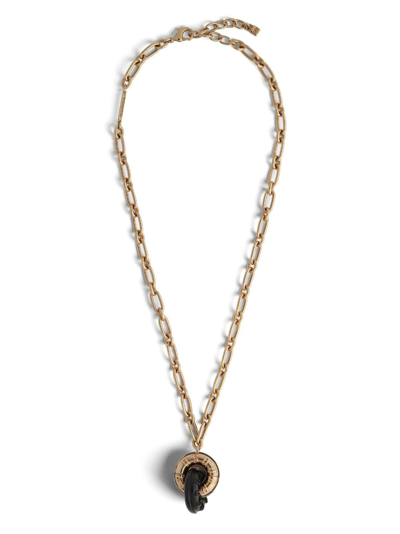 Shop Dsquared2 Logo-debossed Pendant Necklace In Gold