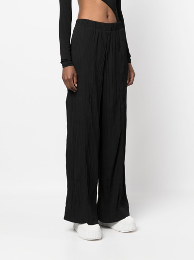 Calvin Klein Straight-leg Plissé Trousers In Black