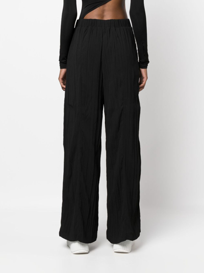 Calvin Klein Straight-leg Plissé Trousers In Black