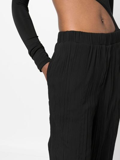 Calvin Klein Straight-leg Plissé Trousers In Black