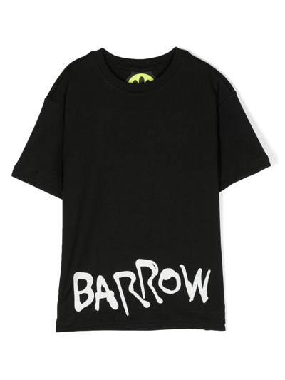 Shop Barrow Teddy Bear-print Cotton T-shirt In Black