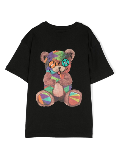 Shop Barrow Teddy Bear-print Cotton T-shirt In Black