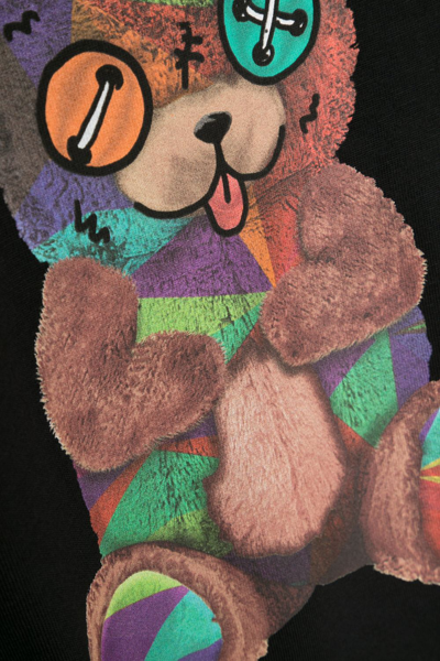Barrow Teddy Bear-print Cotton T-shirt In Black