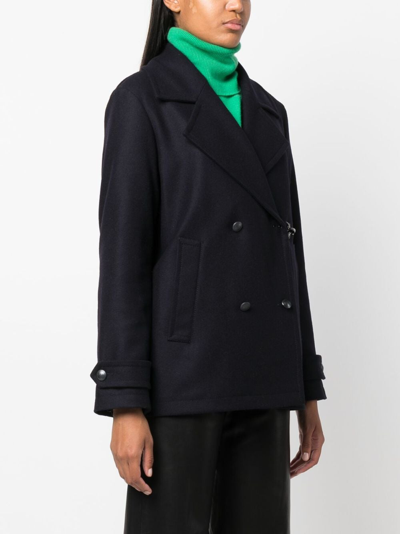 Shop Fay Gancio Double-breasted Peacoat In Blue