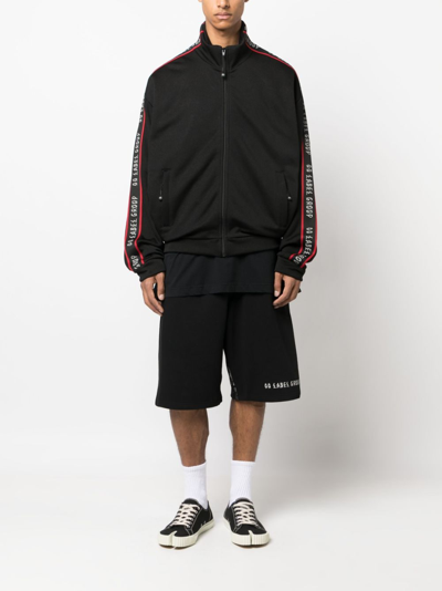44 Label Group Logo-trim Zip-fastening Jacket In Black
