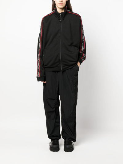 44 Label Group Logo-trim Zip-fastening Jacket In Black