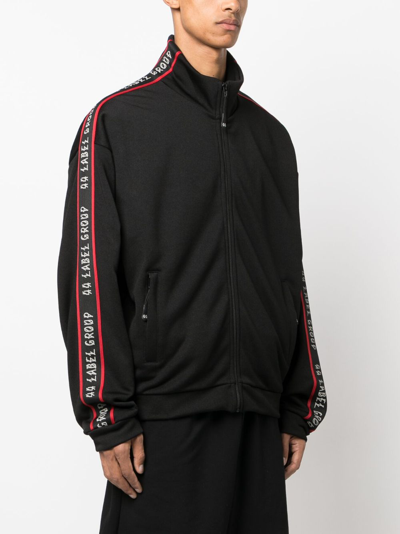44 Label Group Logo-trim Zip-fastening Jacket In Black