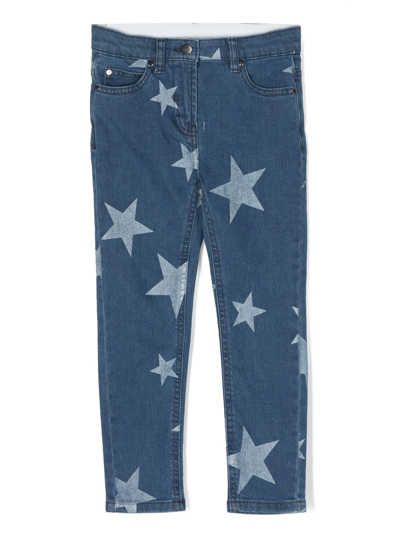 Stella Mccartney Kids Teen Girls Blue Stars Skinny Jeans In Blue