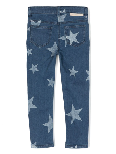 Stella Mccartney Kids Teen Girls Blue Stars Skinny Jeans In Blue