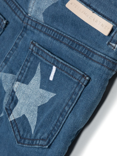 Stella Mccartney Kids Teen Girls Blue Stars Skinny Jeans In Blue