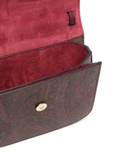 Shop Etro Paisley-print Leather Crossbody Bag In Red