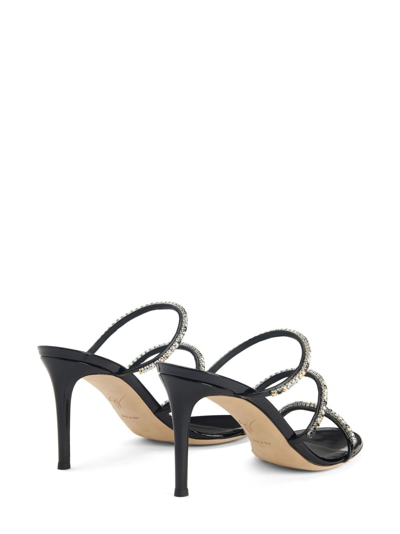 Shop Giuseppe Zanotti Dark Colorful 85mm Embellished Sandals In Black