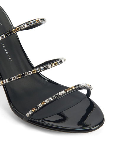 Shop Giuseppe Zanotti Dark Colorful 85mm Embellished Sandals In Black