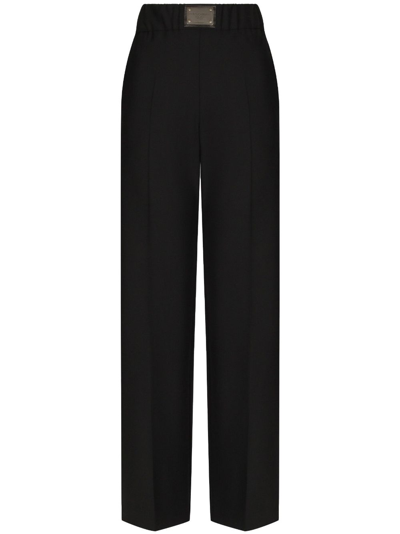 Shop Dolce & Gabbana High-waisted Flared Trousers In Black