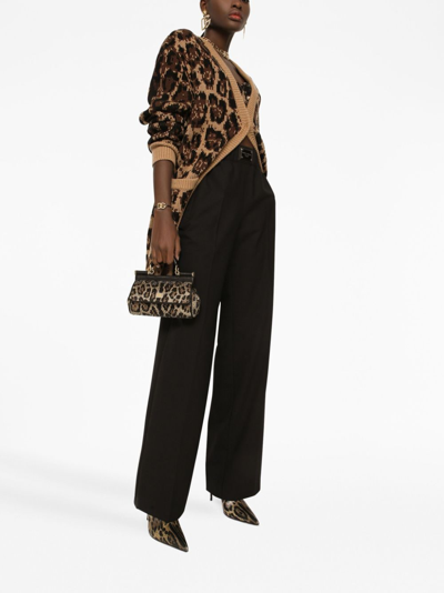 Shop Dolce & Gabbana High-waisted Flared Trousers In Black
