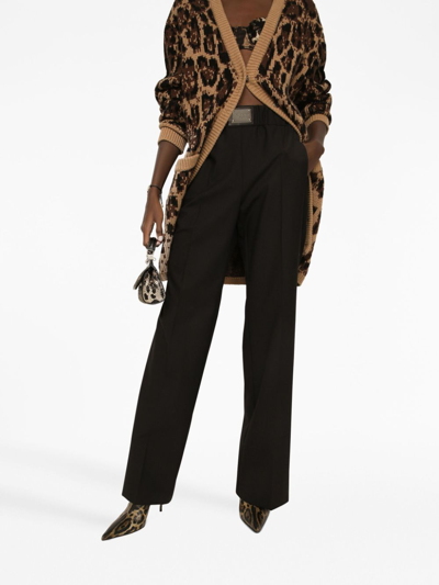 Shop Dolce & Gabbana High-waisted Flared Trousers In Black