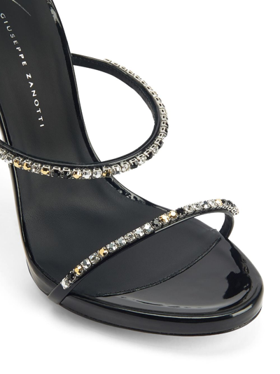 Shop Giuseppe Zanotti Harmony Dark Colorful 120mm Embellished Sandals In Black