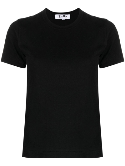 Comme Des Garçons Play Logo Detailed Crewneck T-shirt In Black