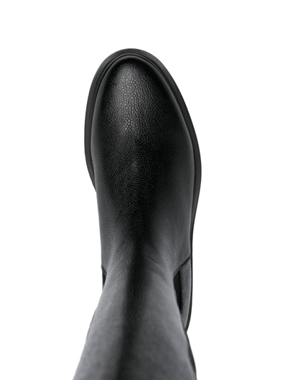 Shop Thom Browne Rwb-stripe Leather Boots In Black