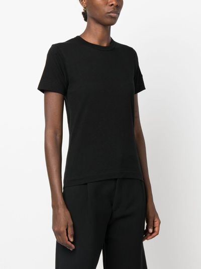 Shop Comme Des Garçons Play Logo-patch Cotton T-shirt In Black