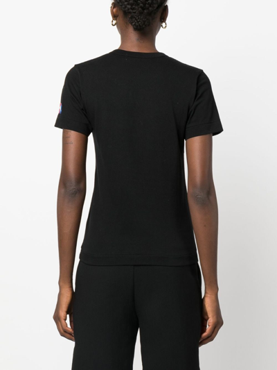 Shop Comme Des Garçons Play Logo-patch Cotton T-shirt In Black