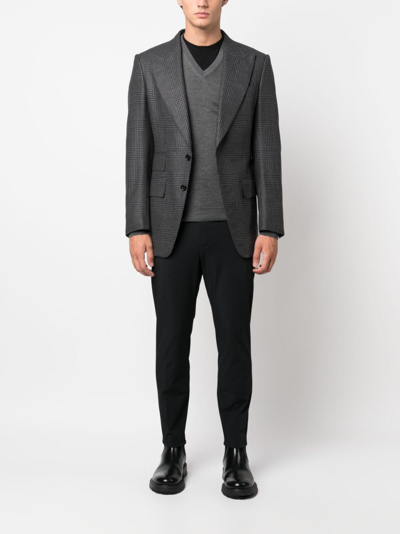 Shop Malo V-neck Cashmere-silk Jumper In Grey