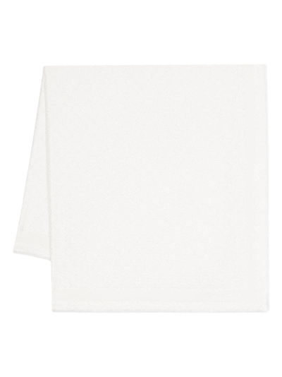 Karl Lagerfeld Monogram-pattern Frayed Scarf In White