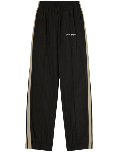 Shop Palm Angels Logo-print Side-stripe Track Pants In Black