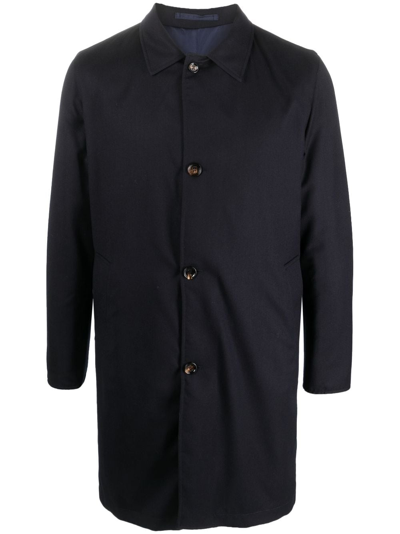 Shop Kired Spread-collar Single-breasted Coat In Blue