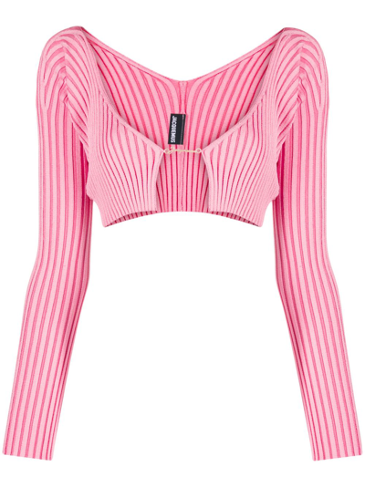 Shop Jacquemus La Maille Pralu Cardigan In Pink