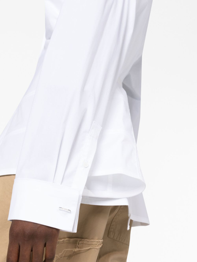 Shop Jacquemus La Chemise Peplo Blouse In White