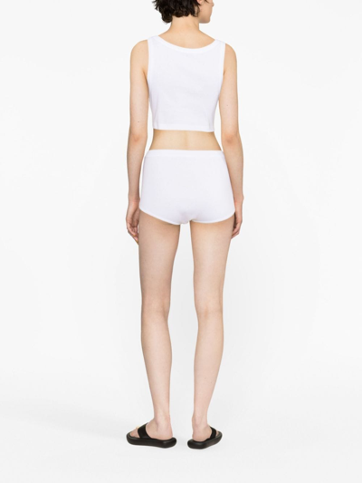 Shop Prada Triangle-logo Jersey Boxer Shorts In White
