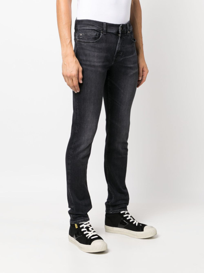 Shop 7 For All Mankind Mid-rise Skinny Jeans In Grey