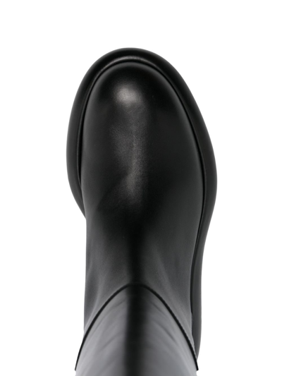 Shop Jil Sander Knee-high Flat Leather Boots In Black