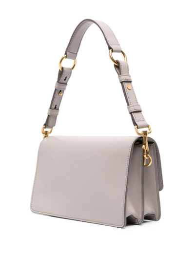 Shop Tod's T Timeless Leather Shoulder Bag In Grey