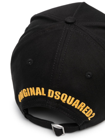 Dsquared2 Logo-patch Cotton Baseball Cap In Black