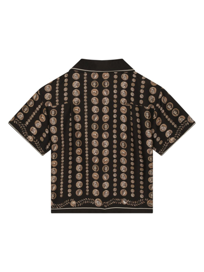 Shop Dolce & Gabbana Coin-print Silk Shirt In Black