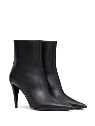 Shop Valentino Rockstud 90mm Leather Ankle Boots In Black